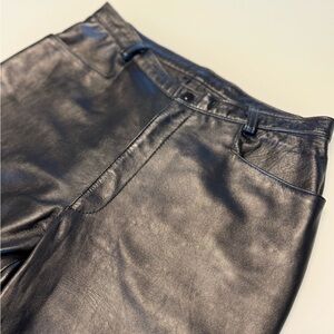 Cuir Zebra Women’s Real Leather Black Pants size 11/12